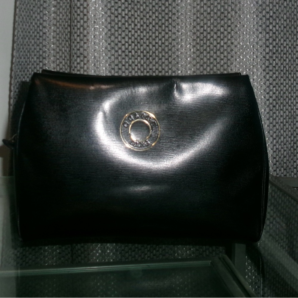CELINE Clutch Bag Leather Black